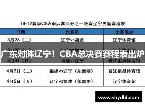广东对阵辽宁！CBA总决赛赛程表出炉